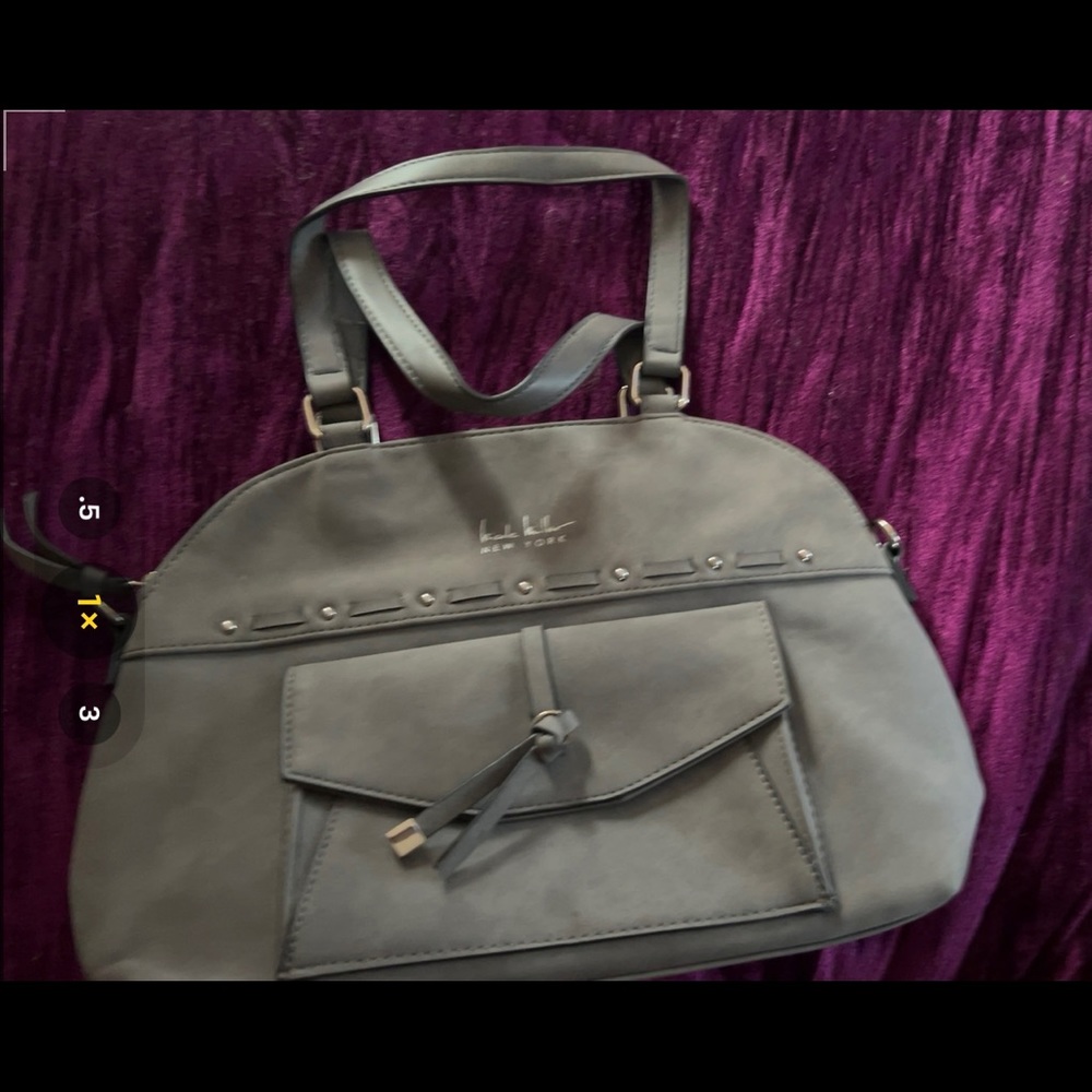 NWOT grey tote leather Nicole miller purse